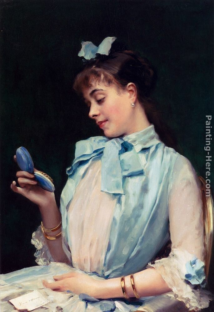 Raimundo de Madrazo y Garreta Portrait Of Aline Mason In Blue